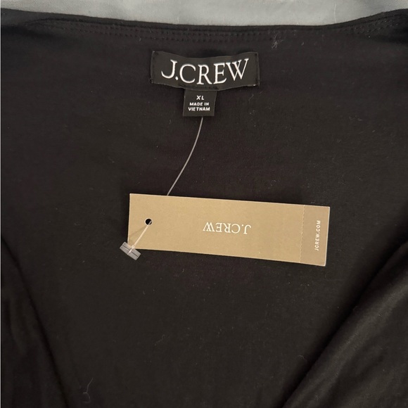 J. Crew Black Wrap Top with Red Plaid Waist Tie - Picture 8 of 10